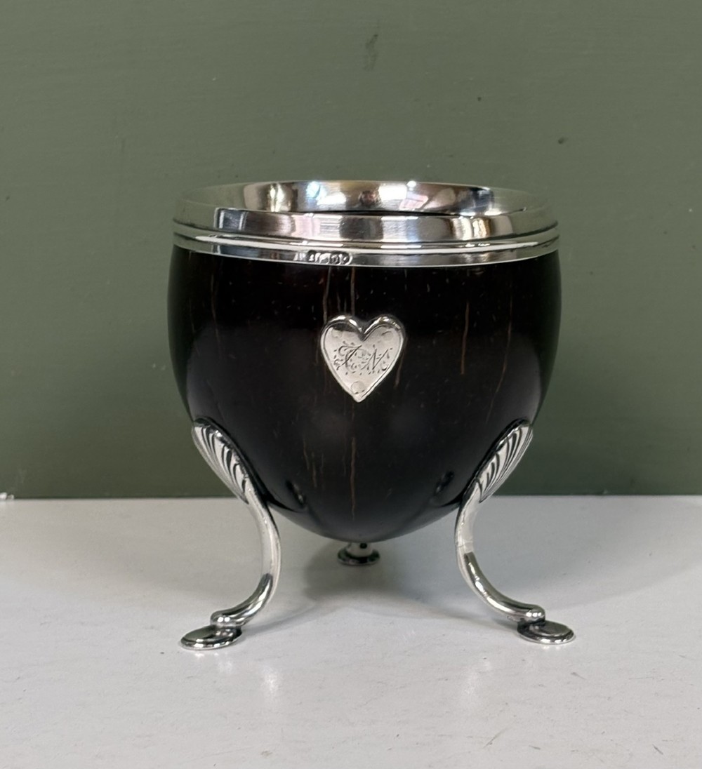 19TH C SILVER MOUNTED COCONUT CUP