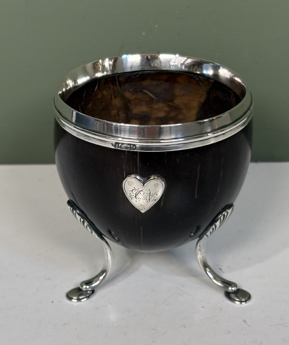19TH C SILVER MOUNTED COCONUT CUP View II