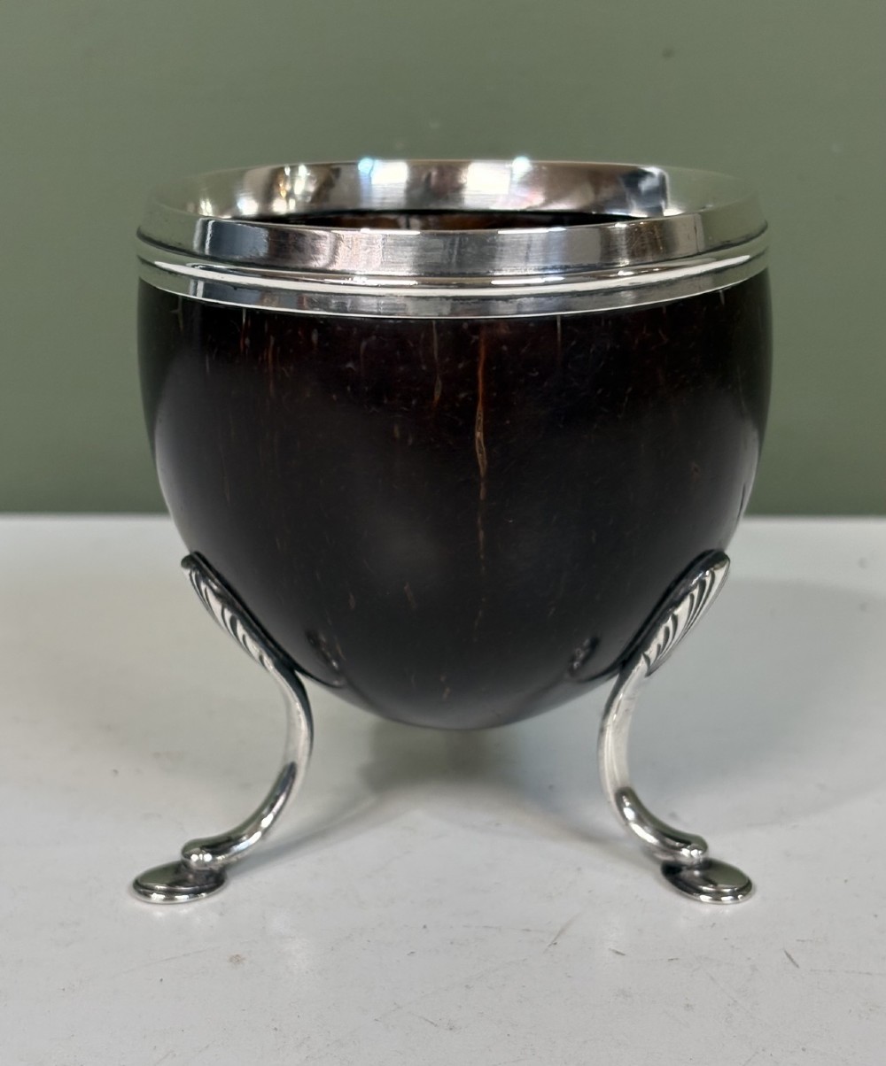 19TH C SILVER MOUNTED COCONUT CUP View III