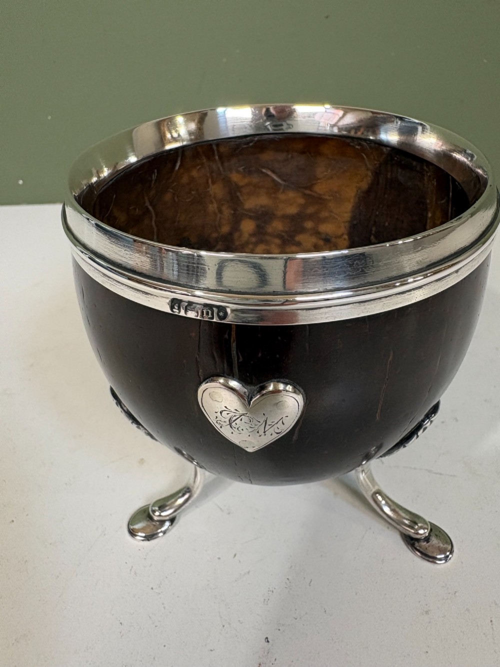 19TH C SILVER MOUNTED COCONUT CUP View IV