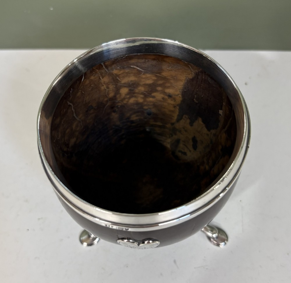 19TH C SILVER MOUNTED COCONUT CUP View V