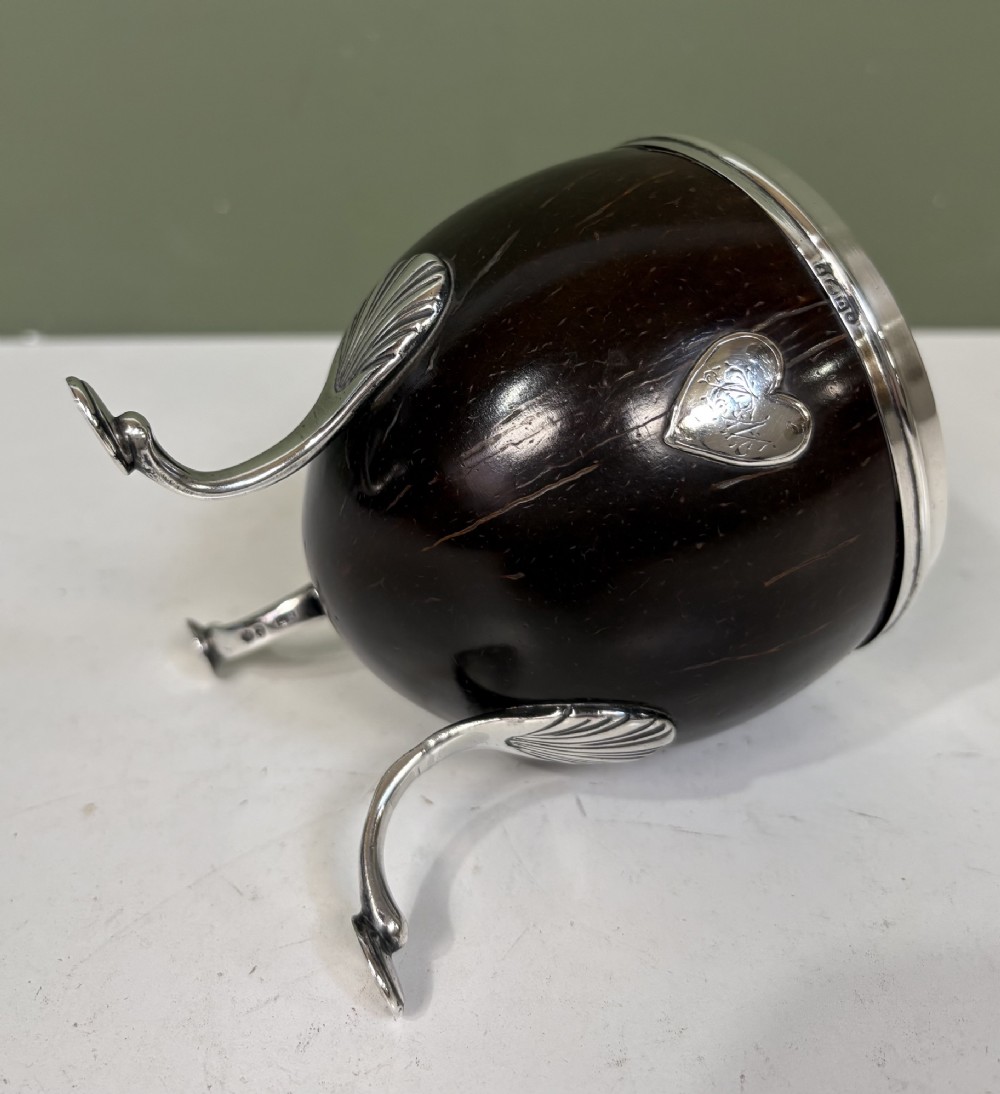 19TH C SILVER MOUNTED COCONUT CUP View VI