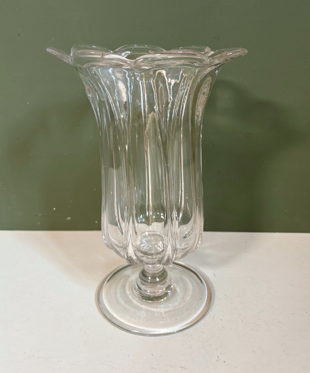 LARGE 19TH C GLASS CELERY VASE