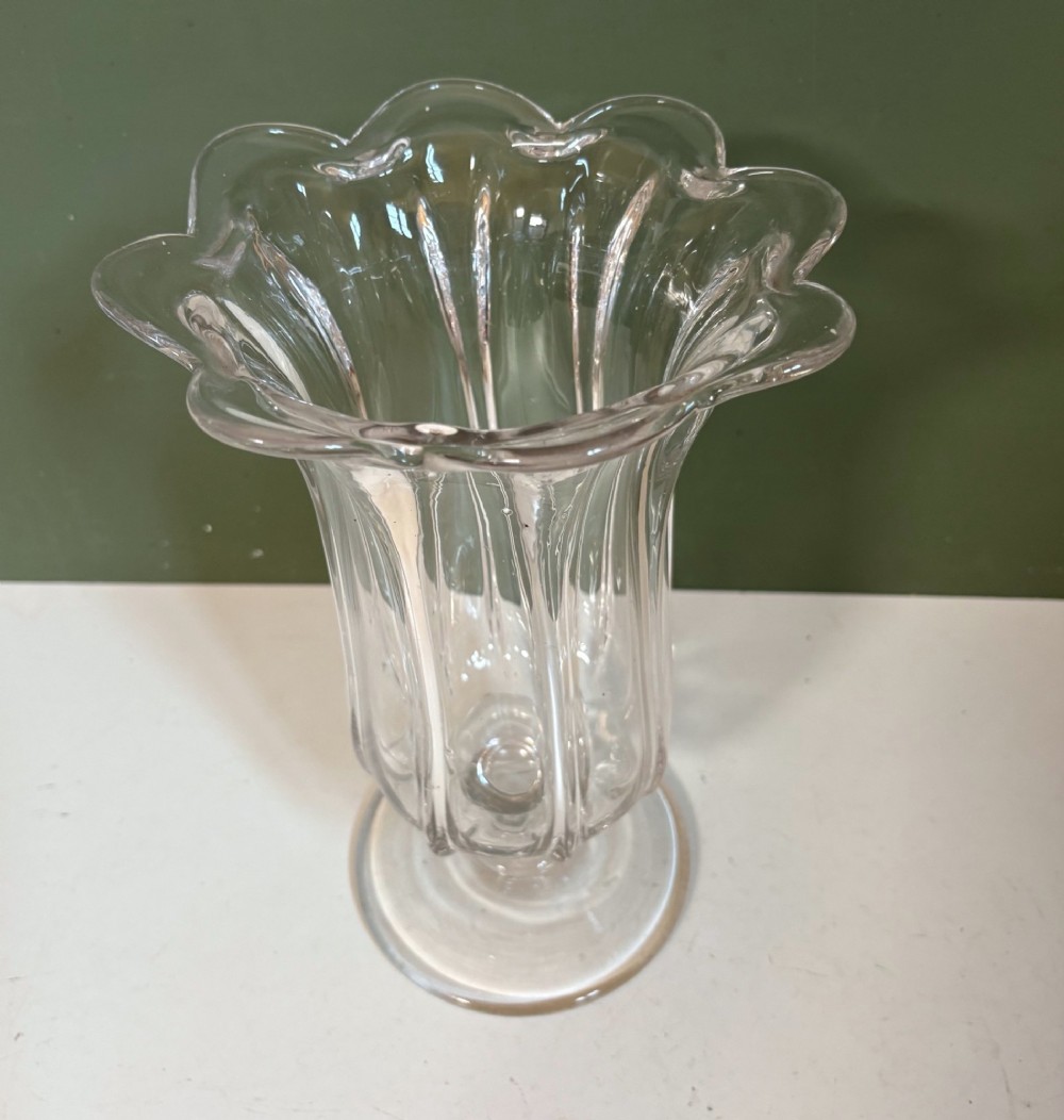 LARGE 19TH C GLASS CELERY VASE View II