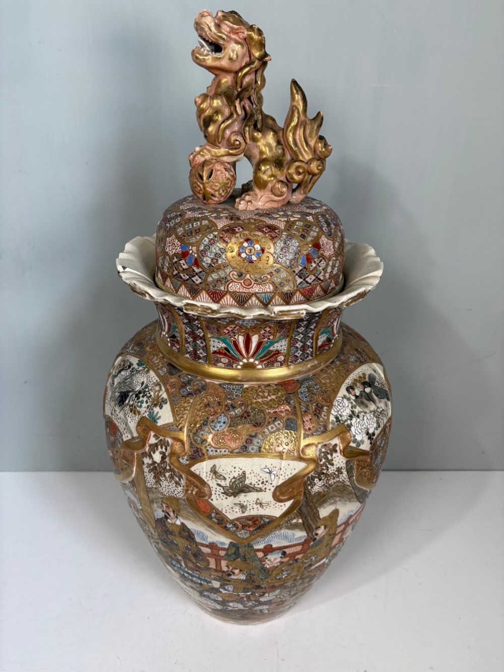 LARGE 19TH C SATSUMA VASE
