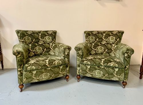 Good Pair Woodstock Style Armchairs