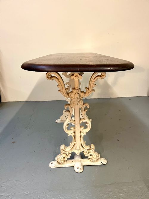 Cast Iron and Teak Table