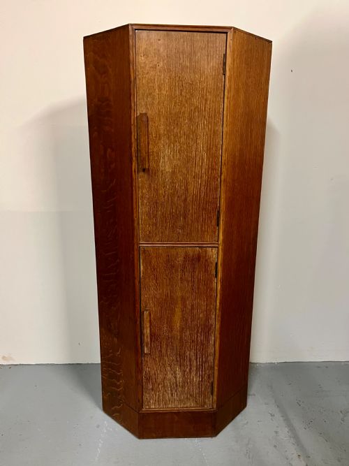 Limed Oak Standing Corner Cupboard