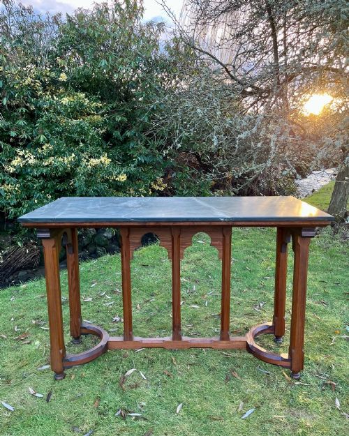 Slate Topped Pine Console Table