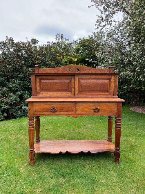 Arts and Crafts Oak Console Table