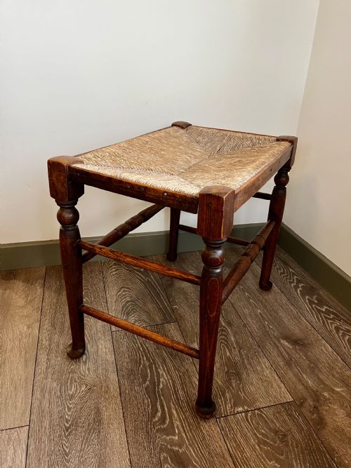 Large Rush Seat Stool
