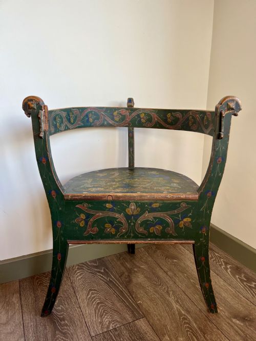 Painted Folk Art Armchair