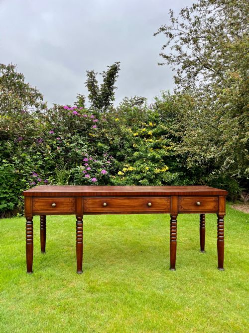 Scottish Inlaid Console Serving Table
