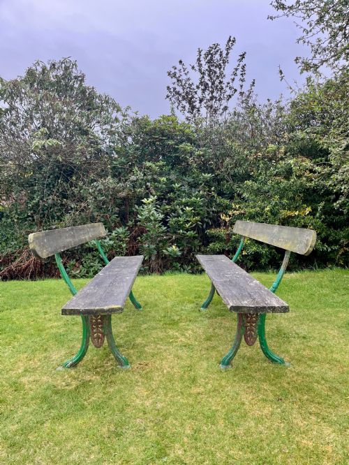 PAIR CAST IRON GARDEN BENCHES - ADDITIONAL PHOTO 5