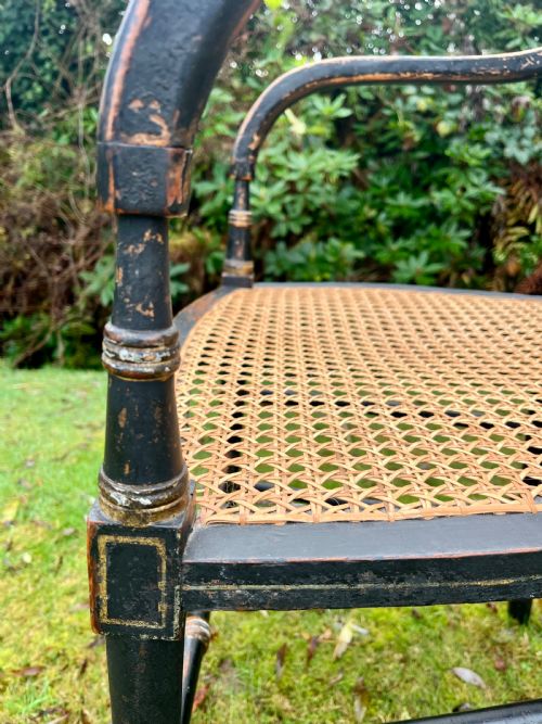 PAIR REGENCY PAINTED ARMCHAIRS - ADDITIONAL PHOTO 7