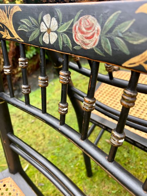 PAIR REGENCY PAINTED ARMCHAIRS - ADDITIONAL PHOTO 10