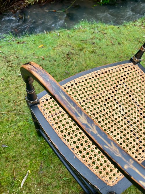 PAIR REGENCY PAINTED ARMCHAIRS - ADDITIONAL PHOTO 12