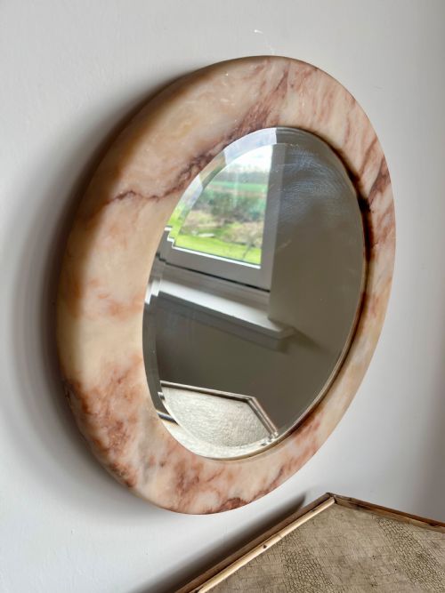 CIRCULAR ALABASTER WALL MIRROR - ADDITIONAL PHOTO 3