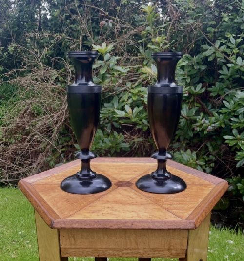 Pair of Large Lignum Vitae Vases