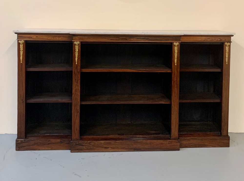 Regency rosewood open bookcase 