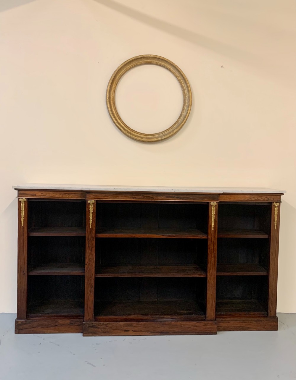 Regency rosewood open bookcase  View II