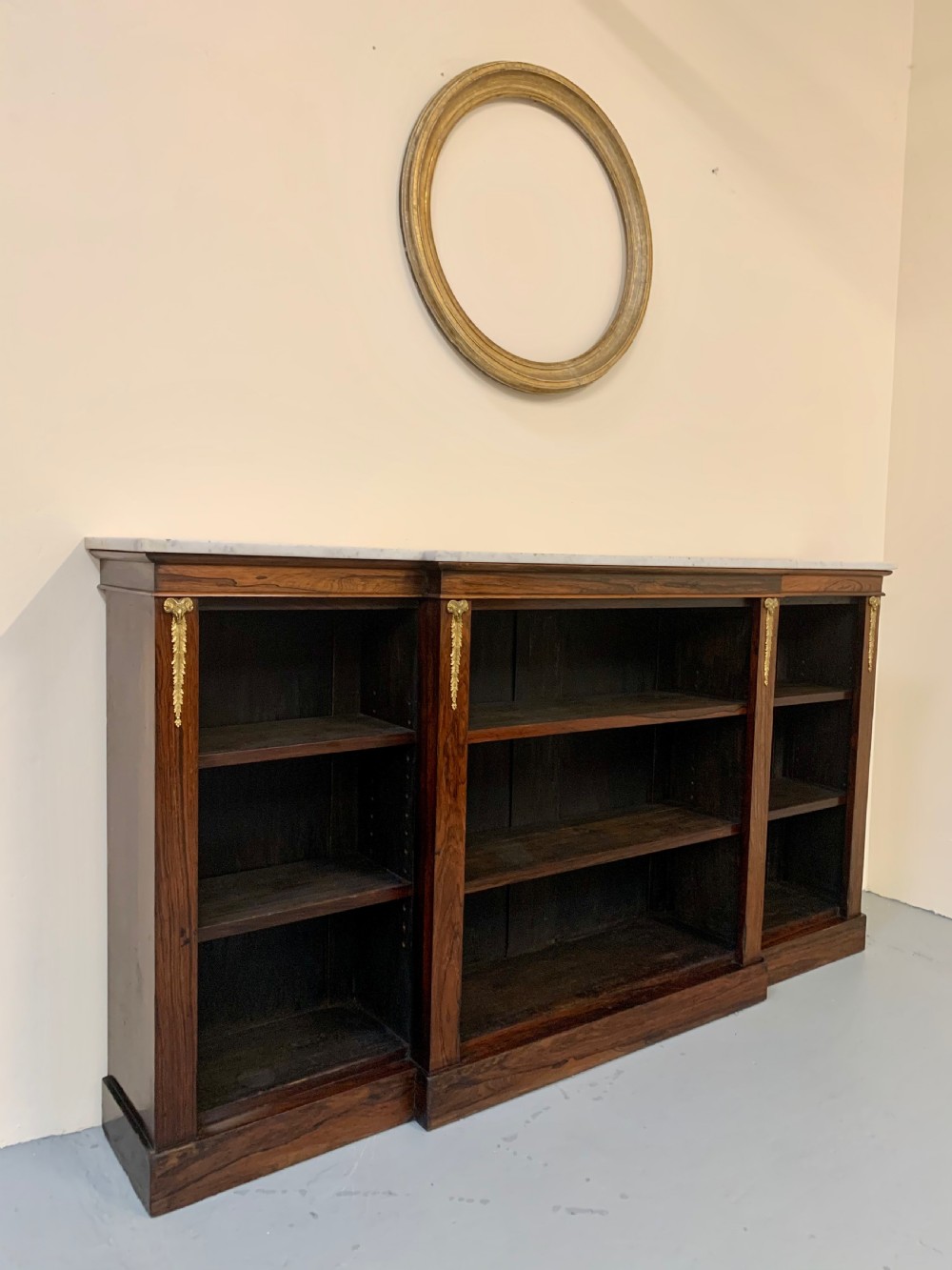 Regency rosewood open bookcase  View III