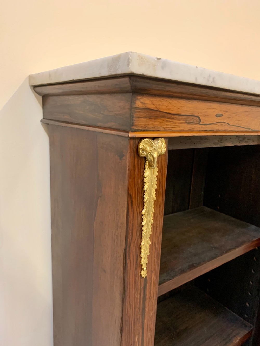 Regency rosewood open bookcase  View V