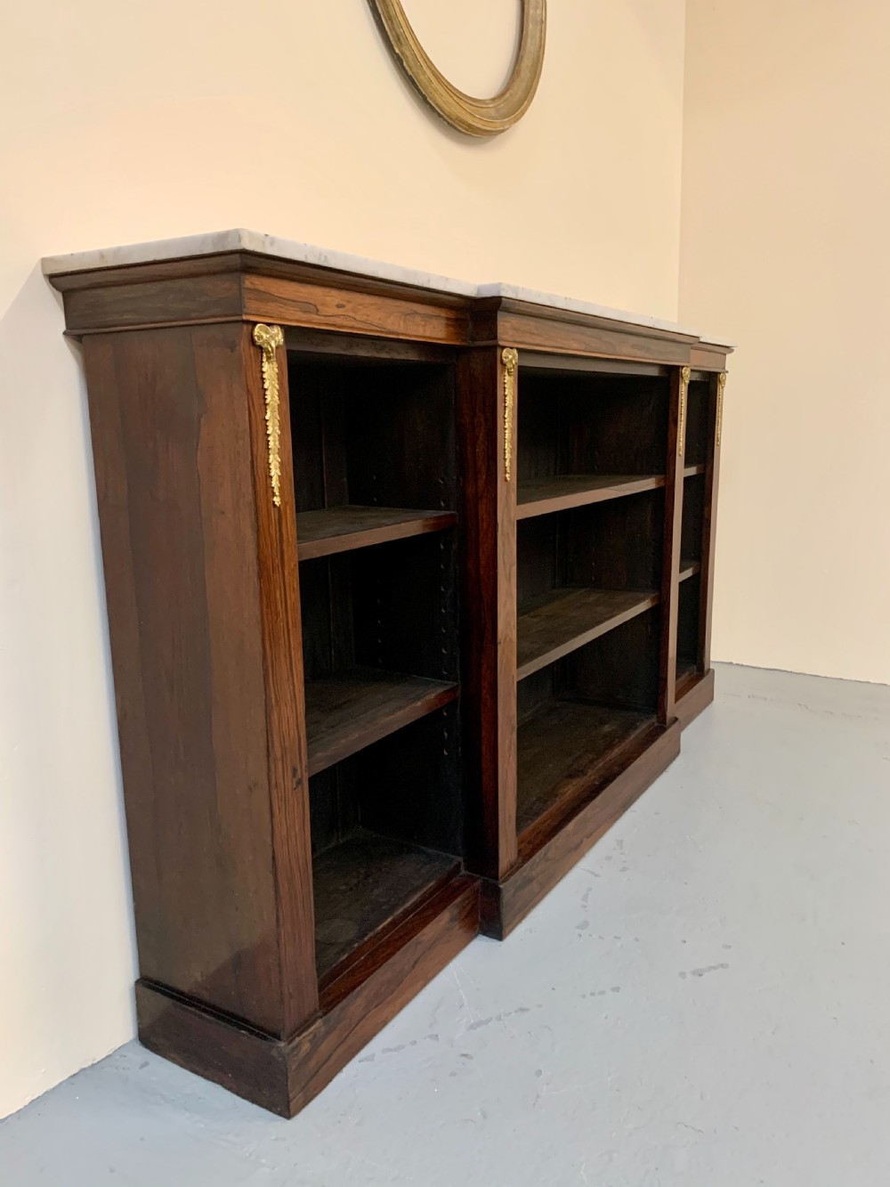 Regency rosewood open bookcase  View VI