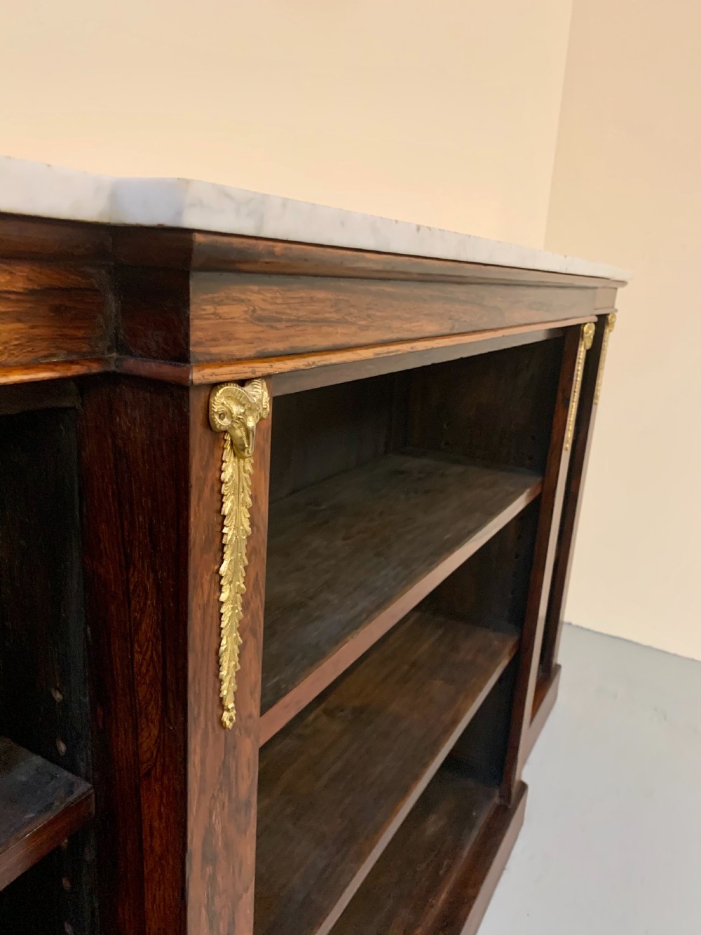Regency rosewood open bookcase  View IX