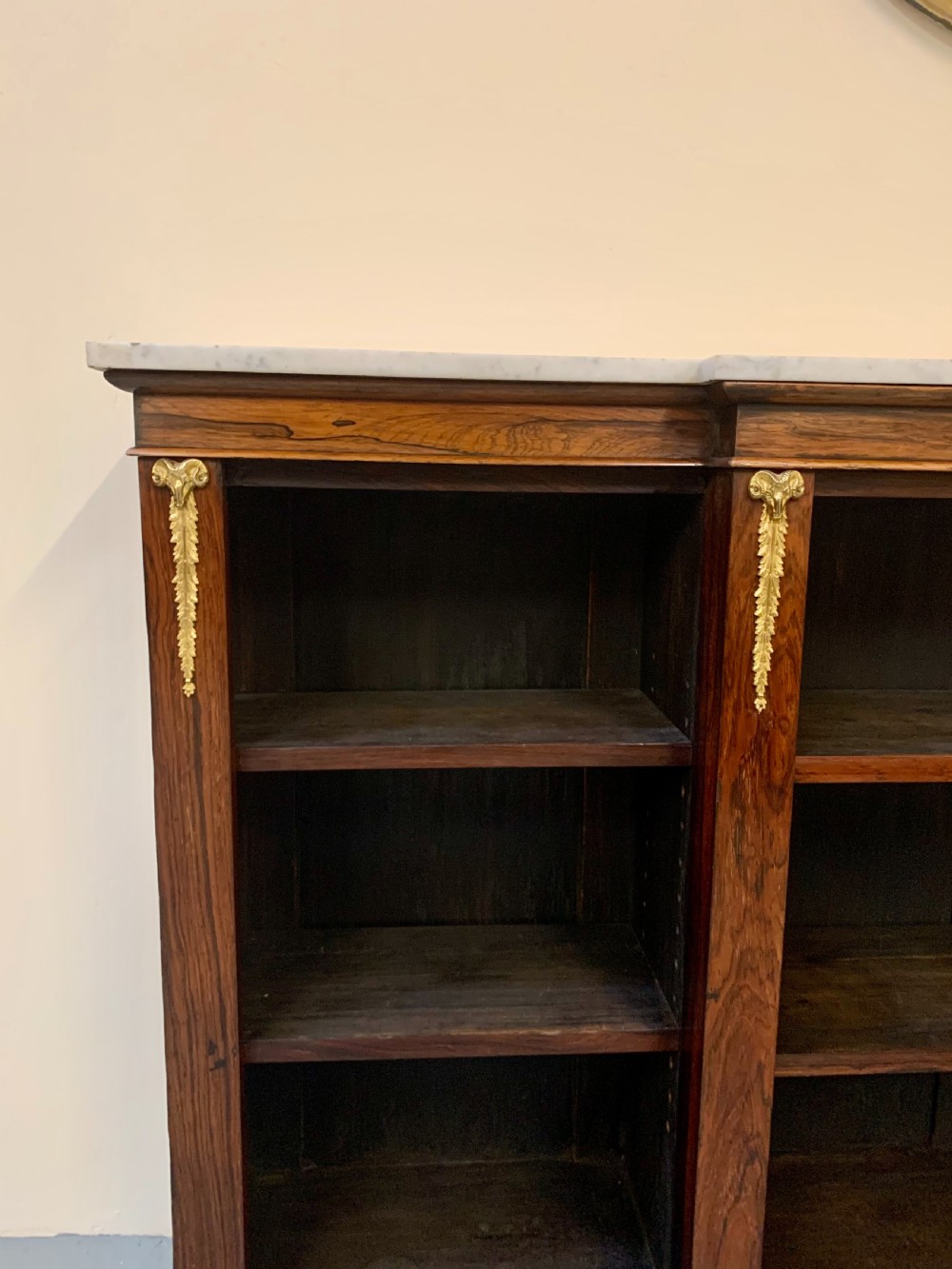 Regency rosewood open bookcase  View XII