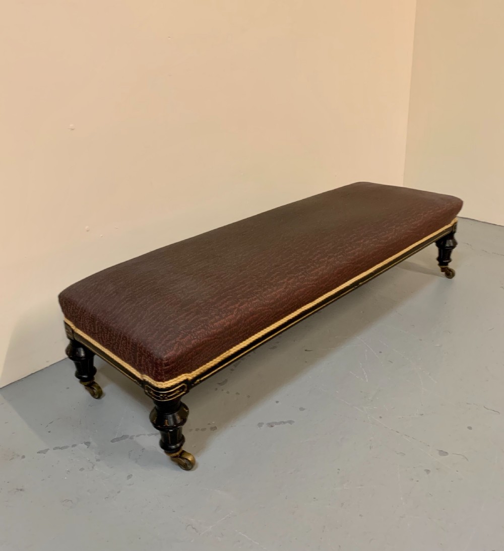 Large ebonised and gilded stool View II