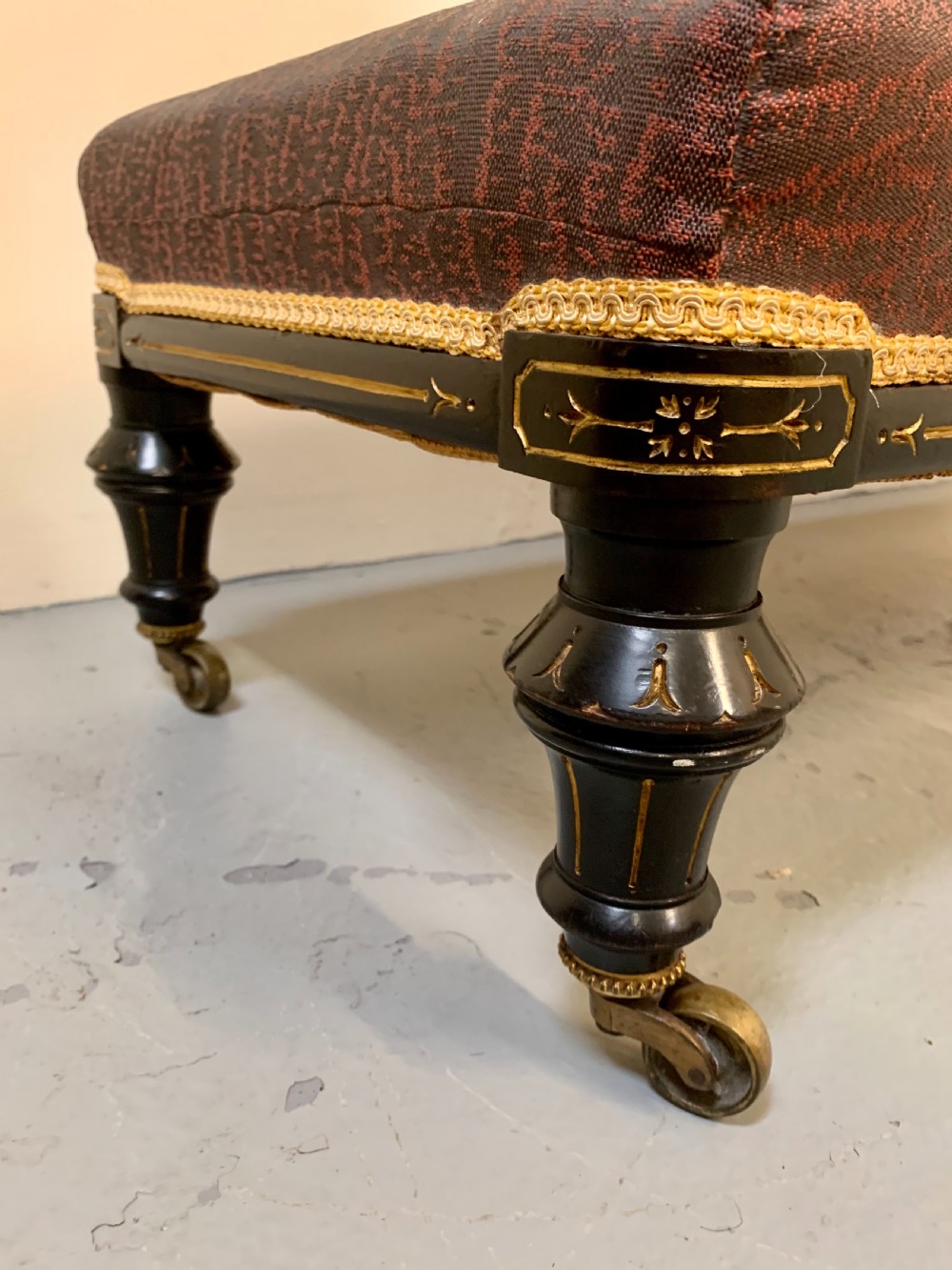 Large ebonised and gilded stool View IV
