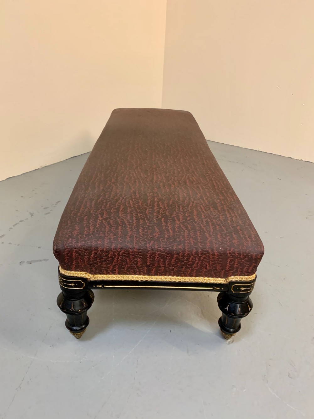 Large ebonised and gilded stool View V