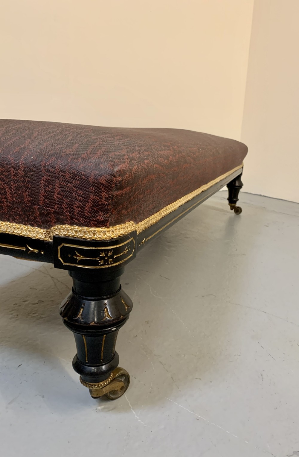 Large ebonised and gilded stool View VII