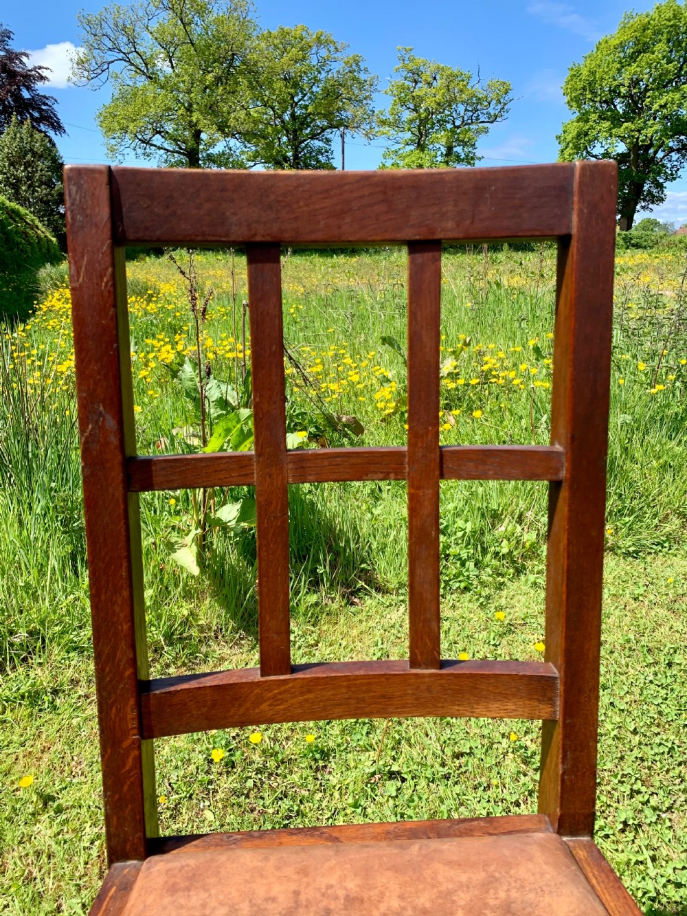 Six Heals style lattice back oak dining chairs  View VIII