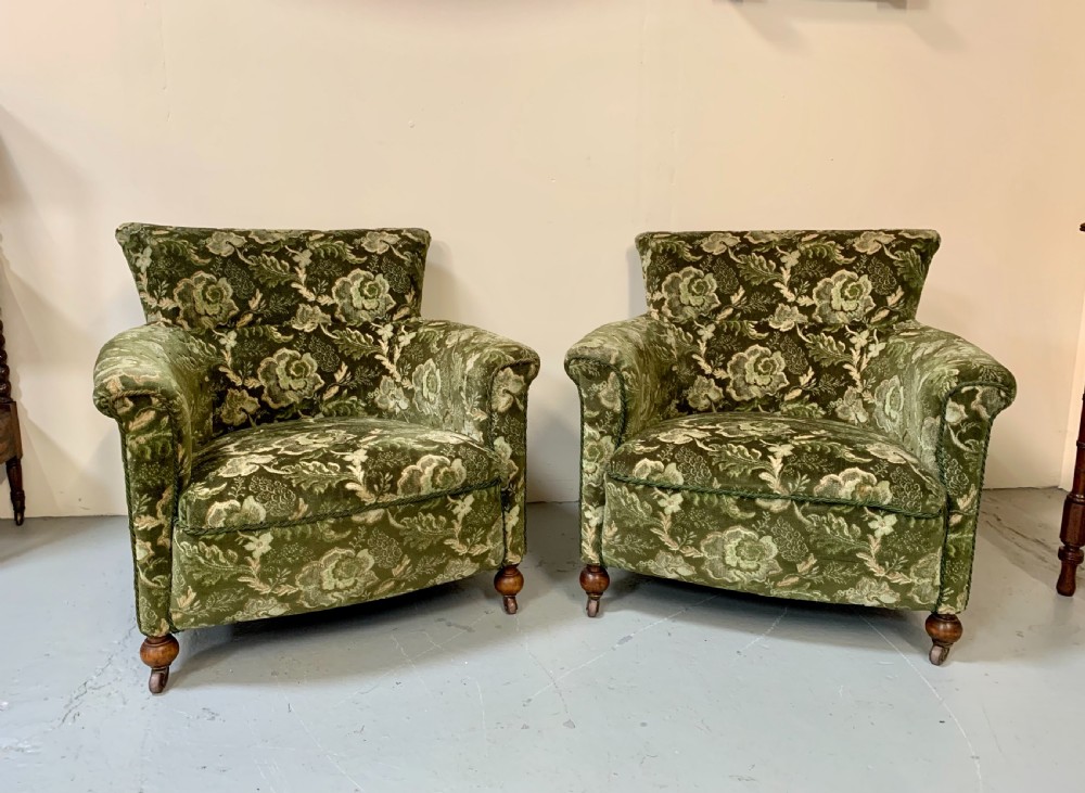 Good pair Woodstock style armchairs 