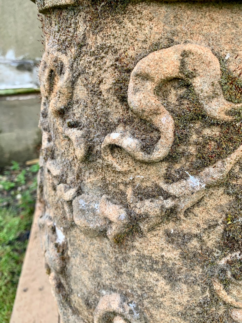 Excellent pair carved stone pedestals View IX