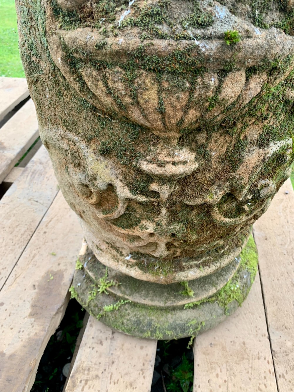 Excellent pair carved stone pedestals View XII