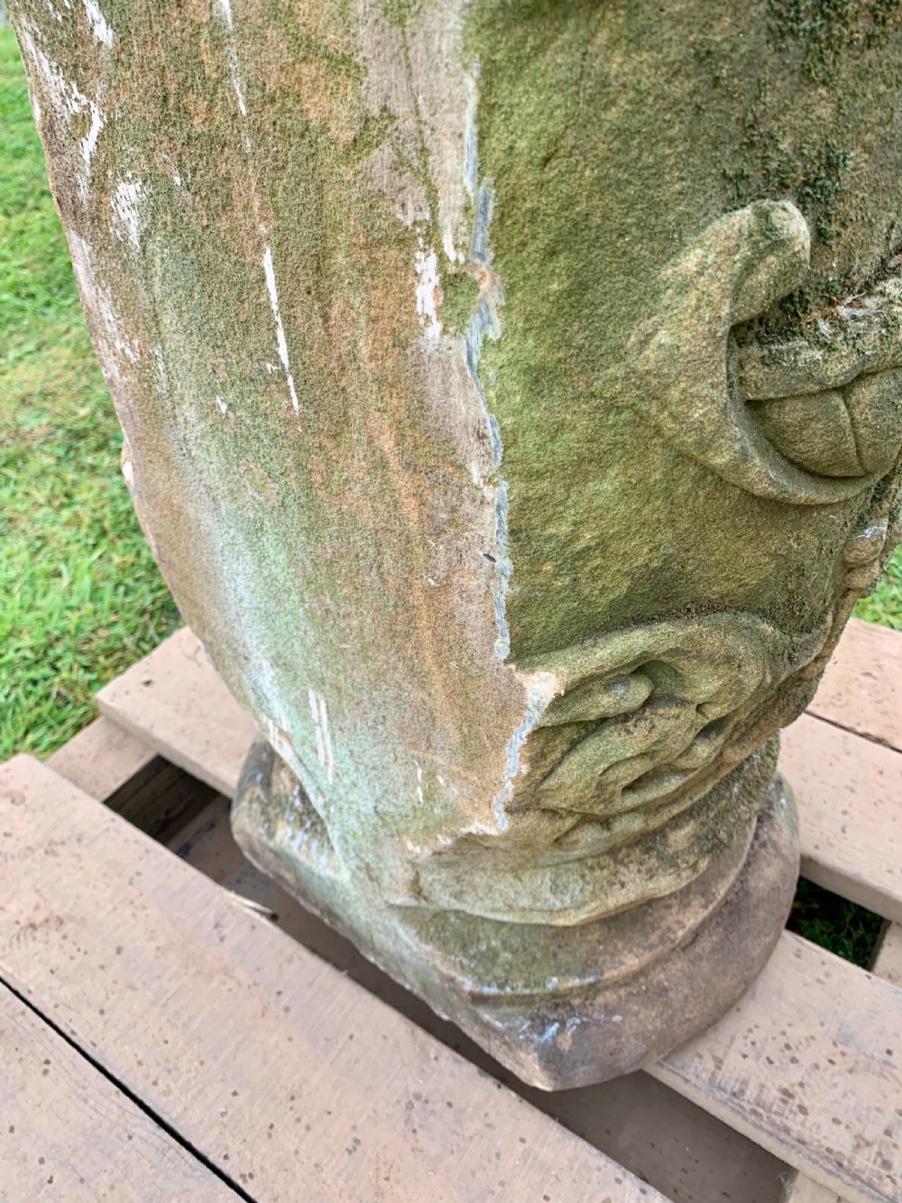Excellent pair carved stone pedestals View XV