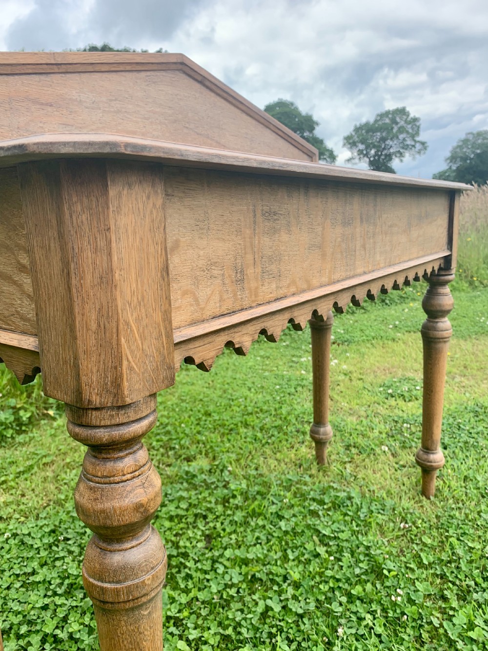Scottish oak console table View IX
