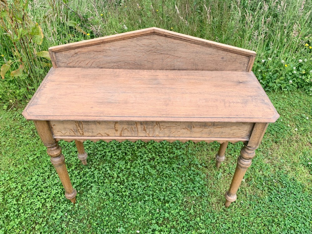 Scottish oak console table View XI