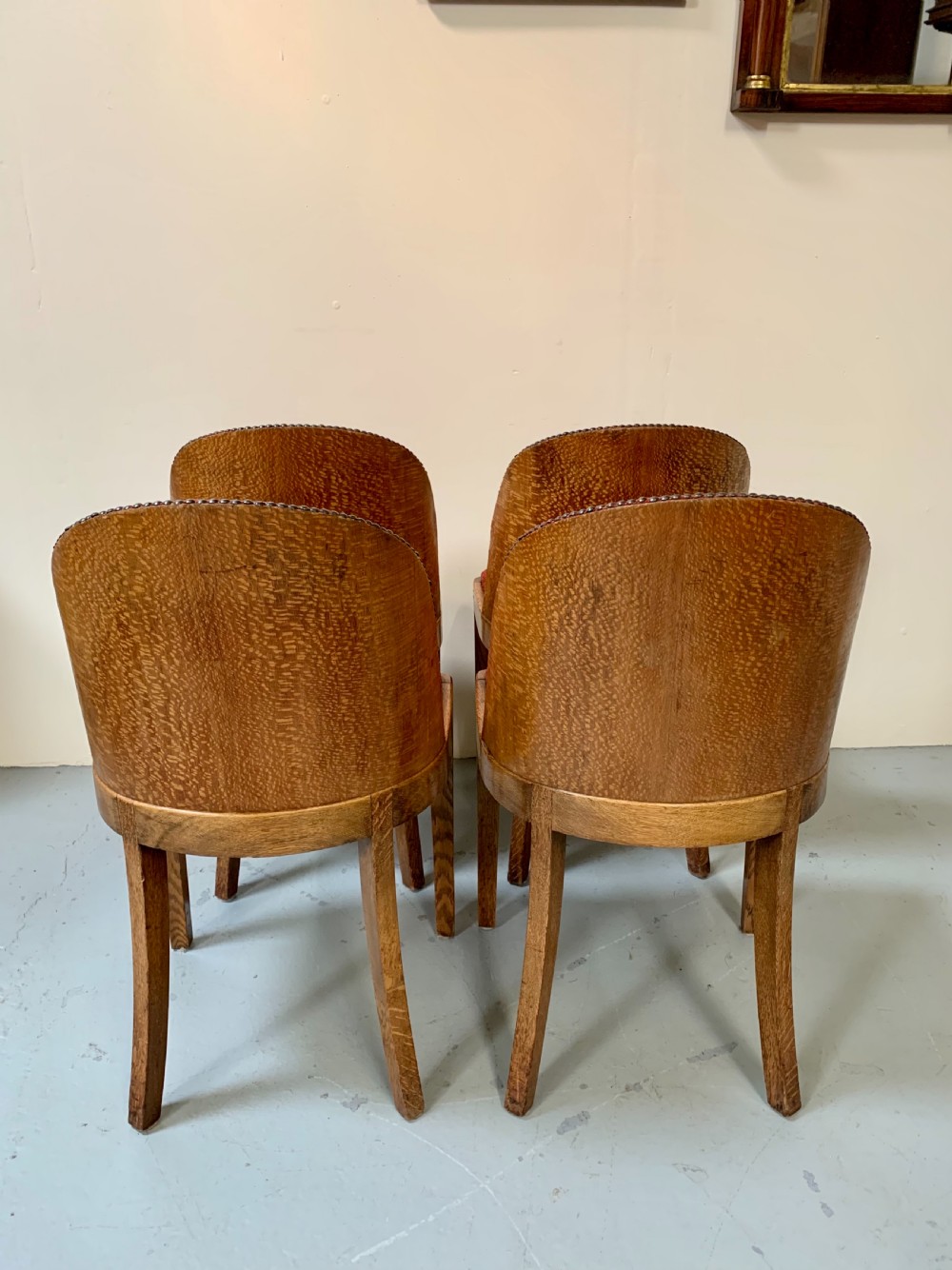 Set of four Art Deco oak dining chairs  View II