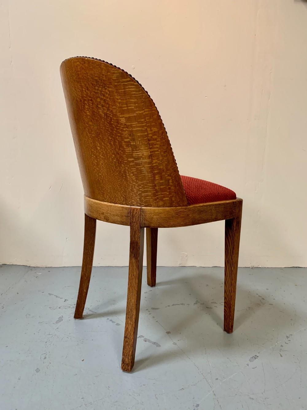 Set of four Art Deco oak dining chairs  View III