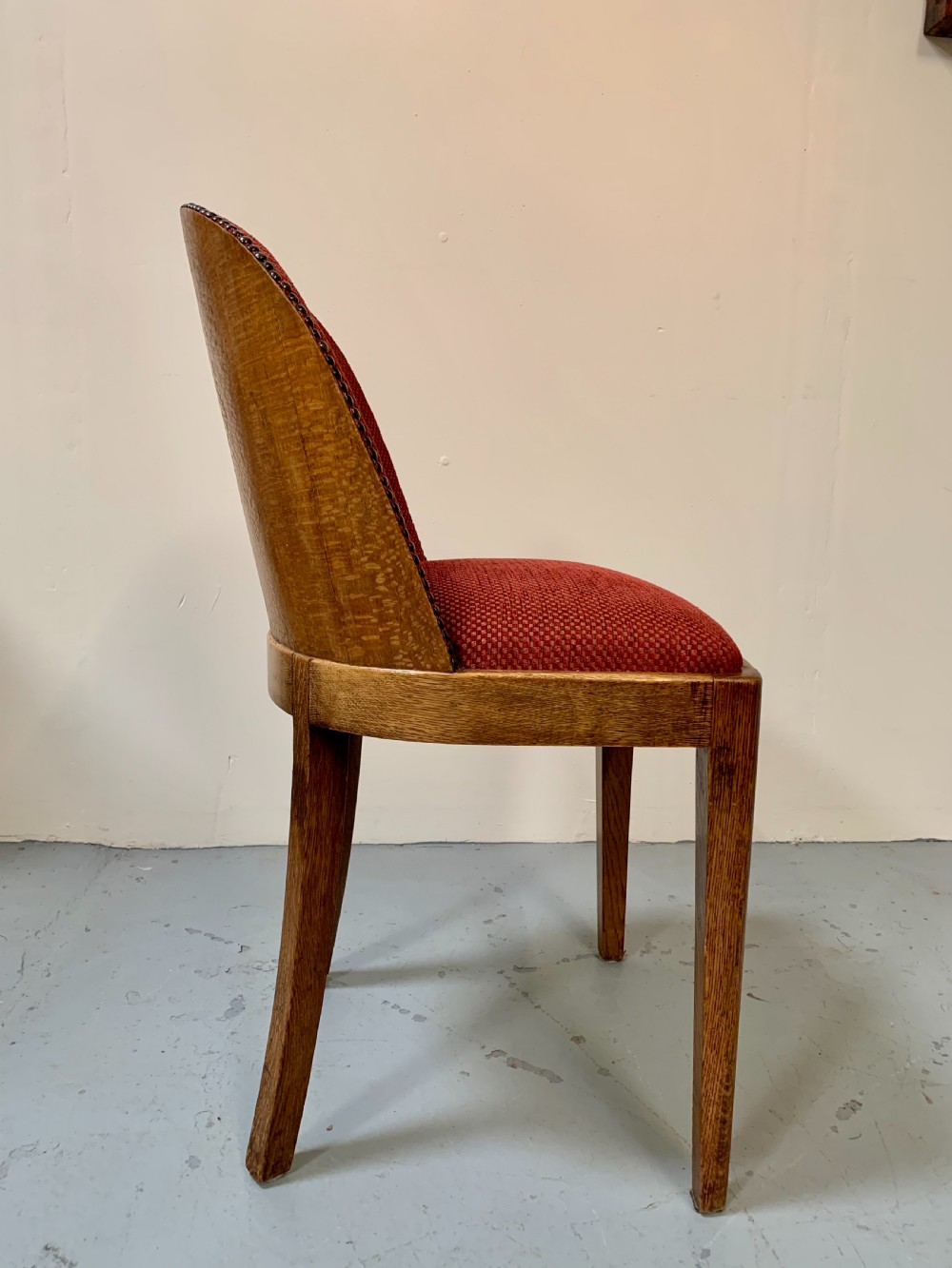 Set of four Art Deco oak dining chairs  View IV