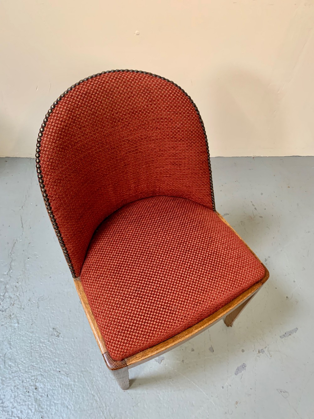 Set of four Art Deco oak dining chairs  View V