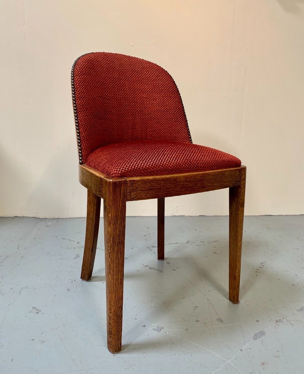 Set of four Art Deco oak dining chairs  View VI