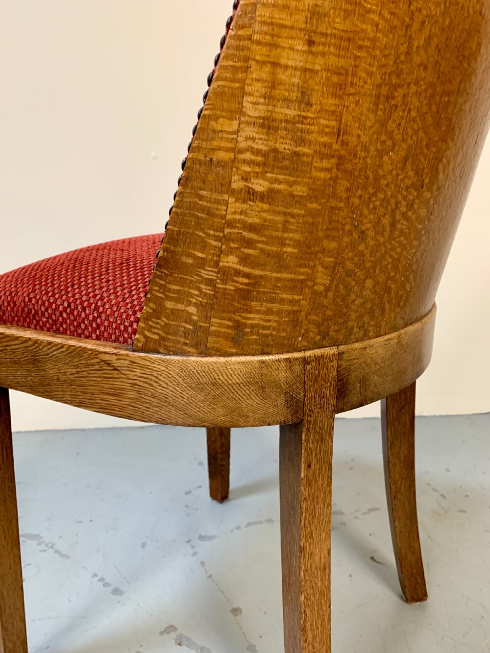Set of four Art Deco oak dining chairs  View X