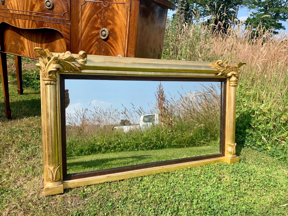 Regency gilt wood overmantle mirror 