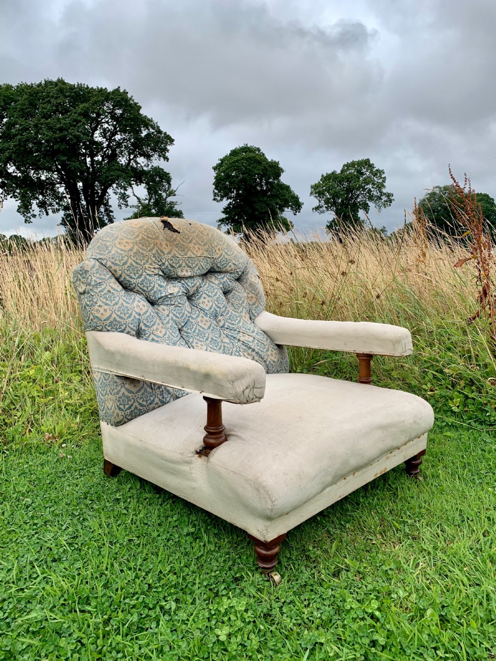 Howard & Sons walnut open armchair 