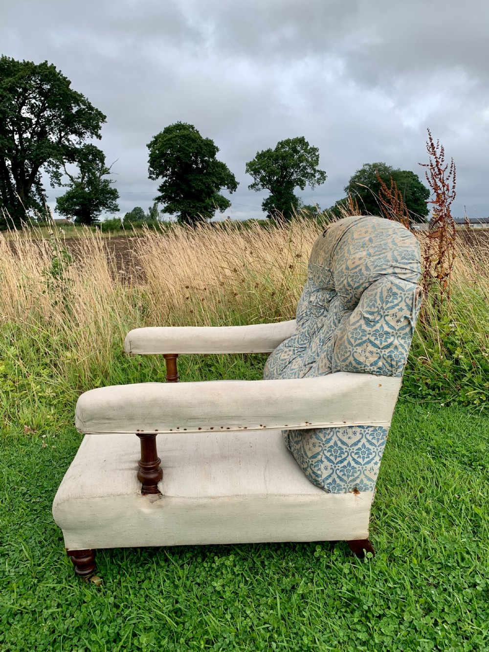 Howard & Sons walnut open armchair  View XIII